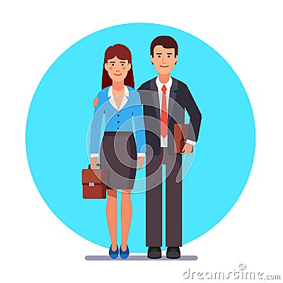 Family business couple standing together Vector Illustration