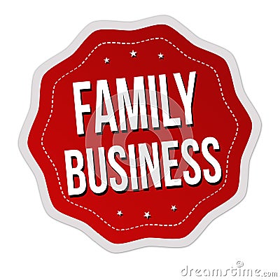 Family business label or sticker Vector Illustration