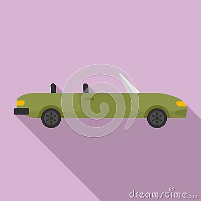 Family cabriolet icon, flat style Vector Illustration