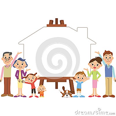 Family Campus House Vector Illustration