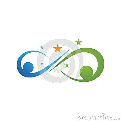 Family care infinity logo and symbol Vector Illustration