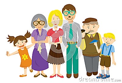 Family cartoon Stock Photo