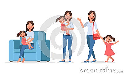 Family character vector design set 5 Vector Illustration