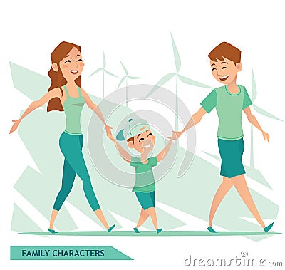 FAMILY CHARACTERS vector design eps 10 Vector Illustration