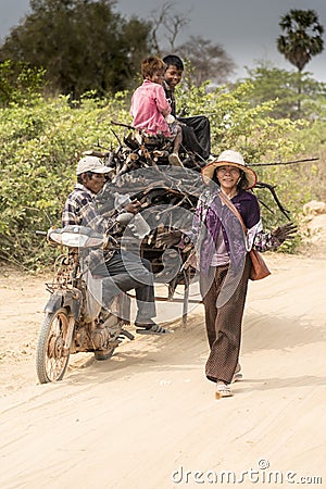 Family of Charcoal gatherer near Siem Reap Editorial Stock Photo