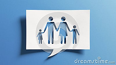 Family with children concept for parenting, living together, education, childcare, social protection and insurance. Wife, husband Stock Photo
