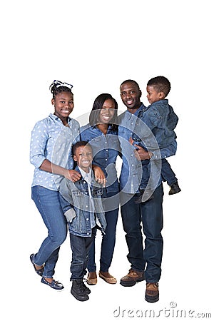 Family with 3 children Stock Photo