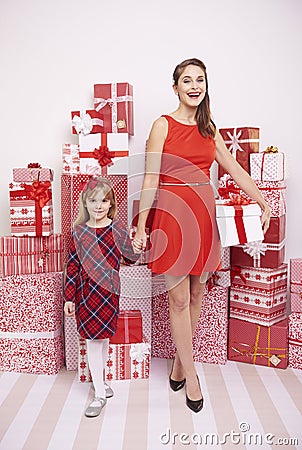 Family Christimas time Stock Photo