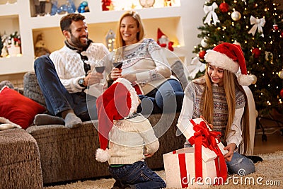 Family Christmas idyll at home Stock Photo