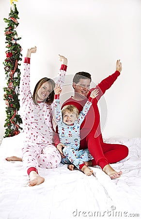 Family Christmas morning Stock Photo
