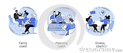 Family coach isolated cartoon vector illustrations se Vector Illustration