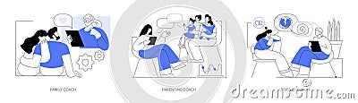 Family coach isolated cartoon vector illustrations se Cartoon Illustration