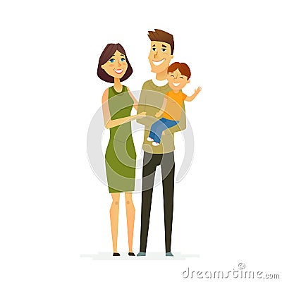 Family - colored modern flat illustration composition. Vector Illustration