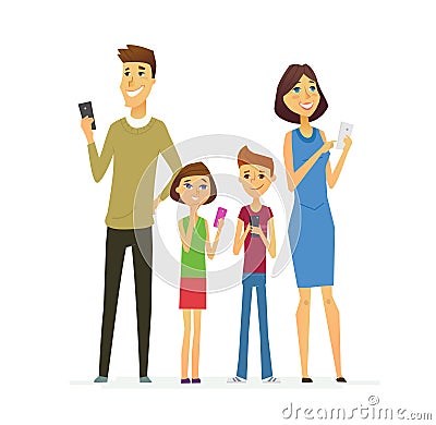 Family - colored modern flat illustrative composition. Vector Illustration