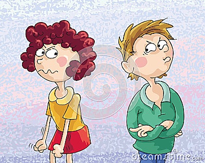 Family Conflict Vector Illustration