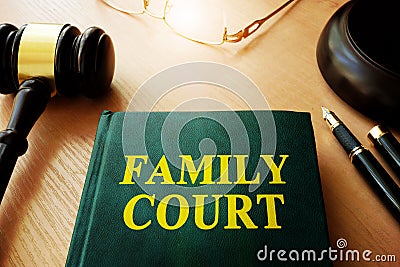 Family court and gavel. Stock Photo