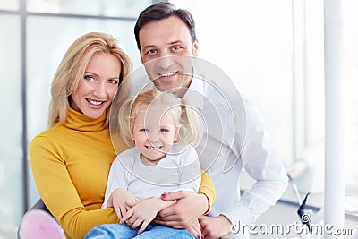 Family in dental clinic Stock Photo