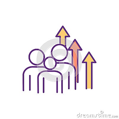 Family development RGB color icon Vector Illustration