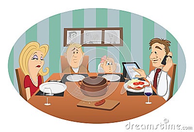 Family dinner Vector Illustration