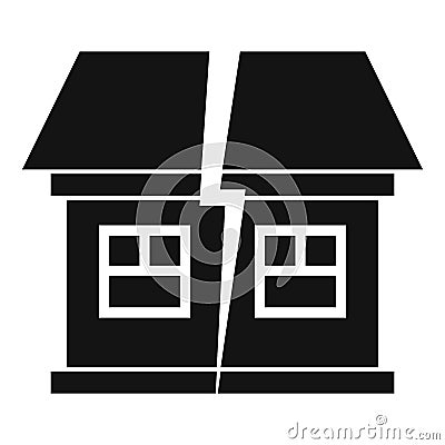 Family divorce house icon, simple style Vector Illustration