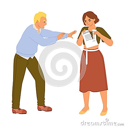 Family divorce and quarreled spouses vector illustration Vector Illustration