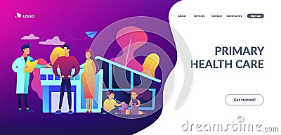 Family doctor concept landing page. Vector Illustration