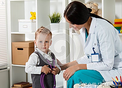 Family doctor examination Stock Photo