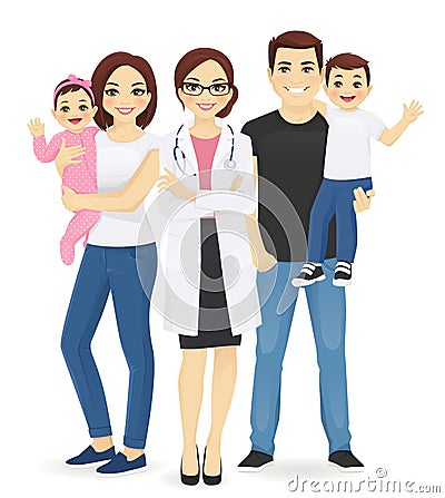 Family doctor Vector Illustration
