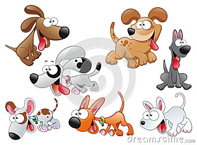Family of dogs Vector Illustration