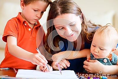 Family drawing Stock Photo