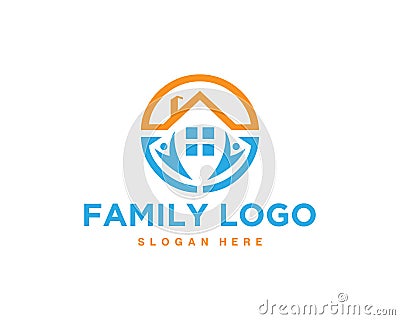 Family dream home simple logo design. Vector Illustration
