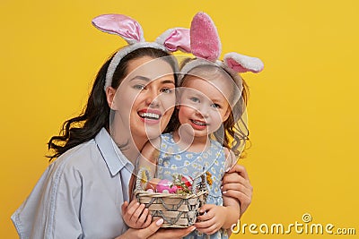Family on Easter Stock Photo
