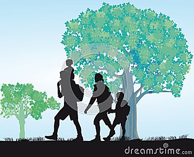 Family excursion Vector Illustration