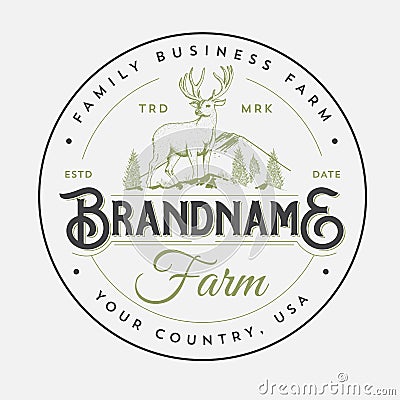 Family farm logo design vector Vector Illustration