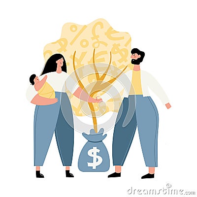 Family finance management illustration Vector Illustration