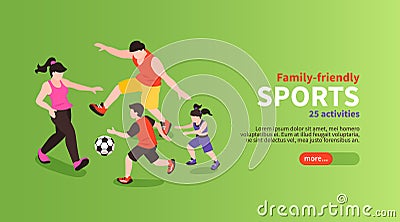 Family Fitness Poster Vector Illustration