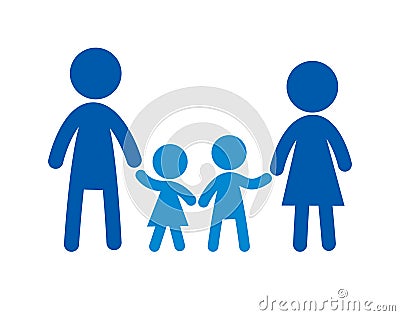 Family flat icon. Sign family. Vector logo Vector Illustration