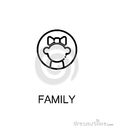 Family flat icon Vector Illustration