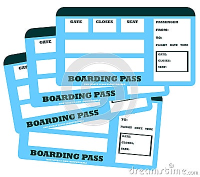 Family flight tickets Stock Photo