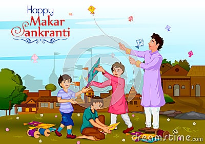 Happy Makar Sankrant Vector Illustration