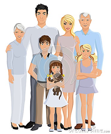 Family generation portrait Vector Illustration