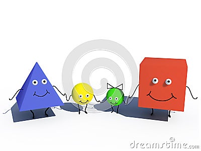 Family of geometric figures Stock Photo