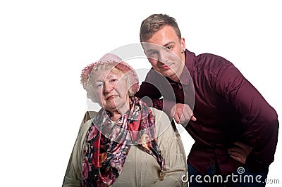 Family - grandmother and her grandson. Stock Photo