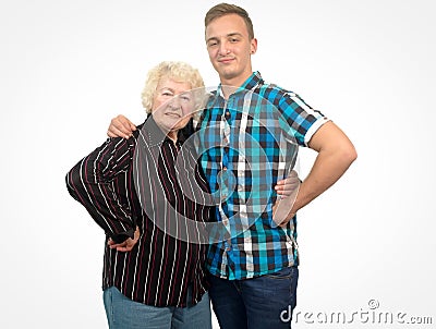 Family - grandmother and her grandson. Stock Photo