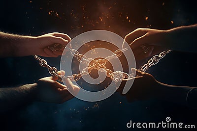 Family Hands Creating a Memory Chain Family Stock Photo