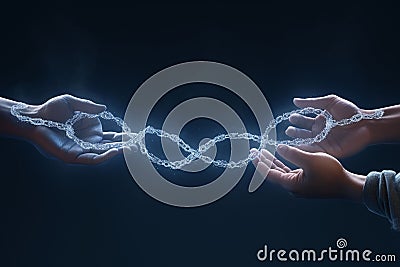 Family Hands Creating a Memory Chain Family Stock Photo