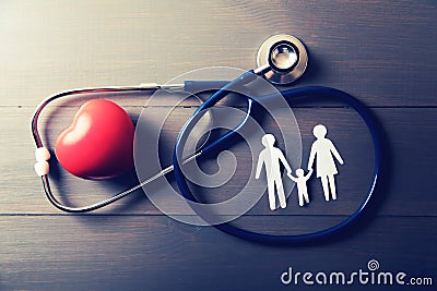 Family health care and insurance concept Stock Photo