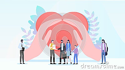 Family Health Care Insurance Flat Vector Concept Vector Illustration