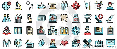 Family health clinic icons vector flat Vector Illustration