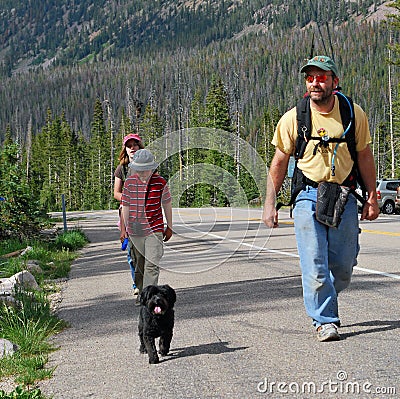 Family hike Stock Photo